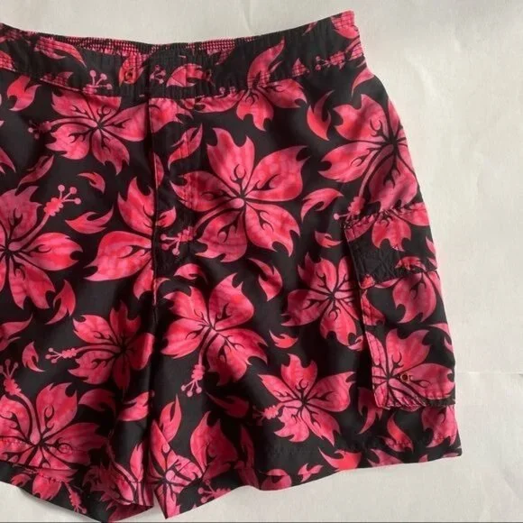 Catalina Black and Pink Floral Hawaiian Style Shorts Size M - Picture 11 of 11